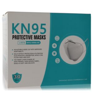 מסכת KN95 להגנה, כולל 30 מסכות באריזת קרטון. המסכה מצוידת קליפ אף מתכוונן, מספקת הגנה ורמת סינון גבוהה של מעל 95%. השכבה הפנימית עשויה מבד ידידותי לעור, רך ועדין.