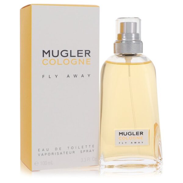בקבוק קוניה Mugler Fly Away, 100 מ"ל, עם עיצוב מודרני, מכיל מים פרפומיים באיכות גבוהה.