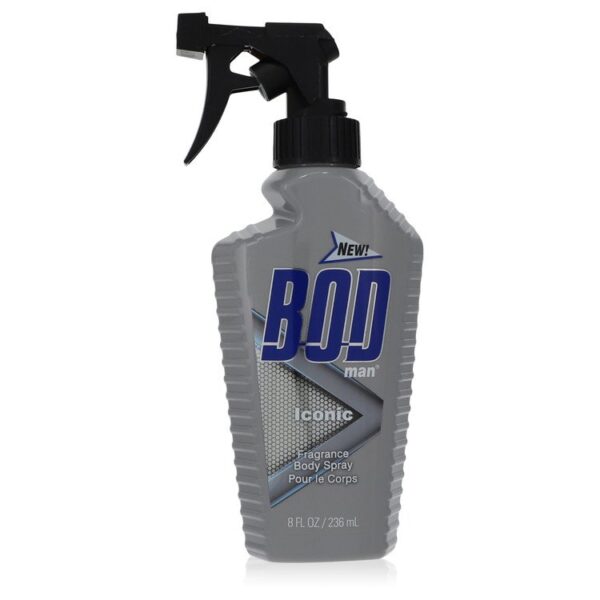 בקבוק תרסיס גוף BOD man Iconic בנפח 236 מ"ל, עם עיצוב מודרני ופונקציית ריסוס נוחה, מציע ריח משגע לגברים.
