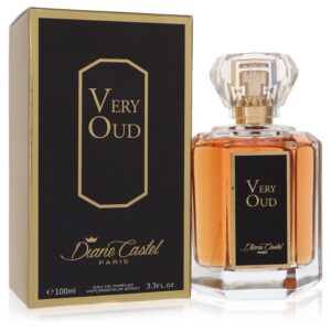 בקבוק בושם "Very Oud" של דייין קסטל, 100 מ"ל, עם עיצוב יוקרתי ושקוף, מציג ניחוח עשיר ואקסקלוסיבי.