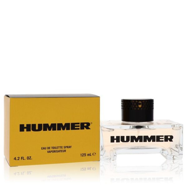בקבוק בושם HUMMER עם קופסה צהובה, נוזל 125 מ"ל, Eau de Toilette.