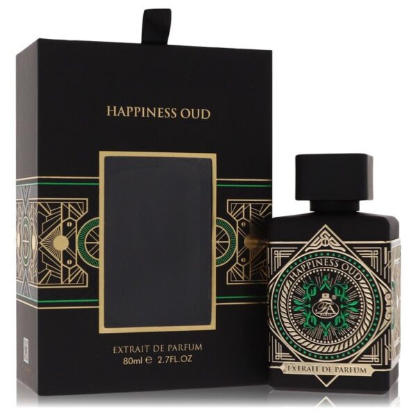 בקבוק בושם "Happiness Oud" עם אריזת קרטון מעוצבת, 80 מ"ל, ניחוח עשיר ואיכותי.