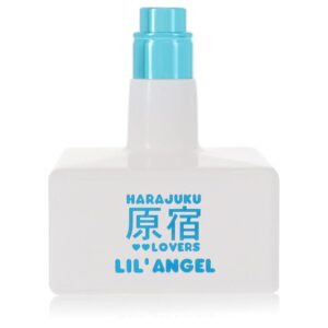 בקבוק בושם של האראג'וקו לוברס בשם "Lil' Angel", עם עיצוב לבן וכחול, מתאים לנשים צעירות שמחפשות ניחוח ייחודי ומשמח.