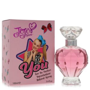 בקבוק בושם "Be You" של ג'וג'ו סיואו, בנפח 100 מ"ל, עם עיצוב ייחודי ואריזת קרטון ורודה.
