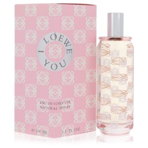 בושם I Loewe You בנפח 100 מ"ל, באריזת קרטון ורדרדה עם עיצוב מודרני, מציע ריח טבעי ורענן.