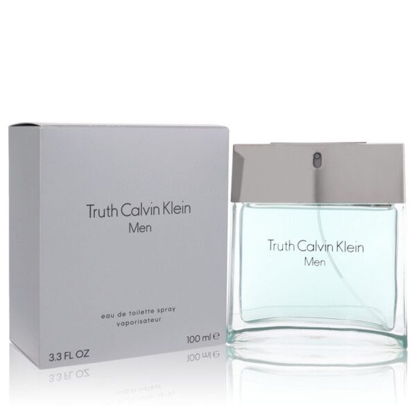 בקבוק ובית של בושם "Truth Calvin Klein" לגברים, 100 מ"ל, עם עיצוב מודרני וניחוח פרשי.