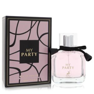 בקבוק בושם "MY PARTY" בנפח 100 מ"ל, עם עיצוב אלגנטי, מתאים לאירועים מיוחדים ולחיים יומיומיים.