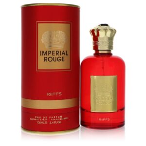 בקבוק בושם IMPERIAL ROUGE בנפח 100 מ"ל, אריזת מתכת אדומה עם כיתוב מוזהב, מתאים לנשים ואידיאלי לשימוש יומיומי.