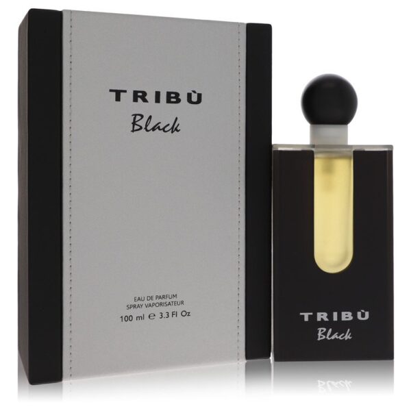 בושם TRIBÙ Black באריזת קרטון שחורה ולבנה, נפח 100 מ"ל, מתאים לשימוש יומיומי עם ניחוח אלגנטי ומרשים.
