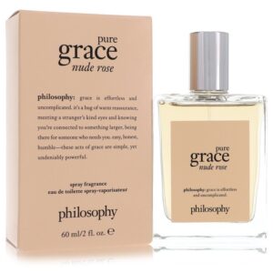 בקבוקון בושם "pure grace nude rose" של Philosophy, מכיל 60 מ"ל של ריח רענן ונעים. האריזות מעוצבות בצבעים רכים עם טקסטים על הפילוסופיה של המותג.