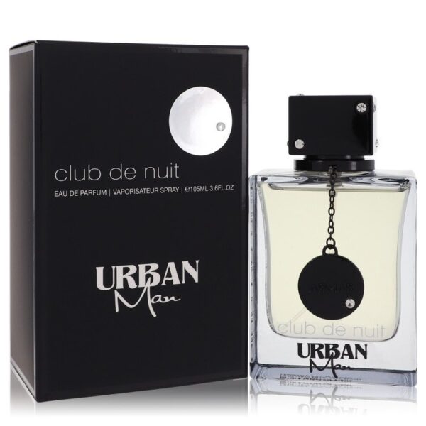 בקבוק בושם URBAN Man Club de Nuit, 105 מ"ל, בעיצוב מודרני עם קופסה שחורה אלגנטית.