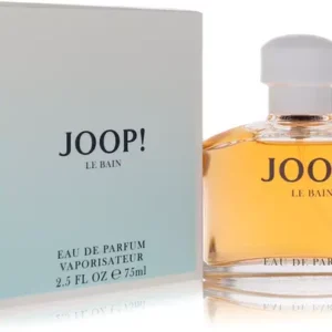בקבוק בושם JOOP! LE BAIN, ניחוח עוצמתי ואלגנטי, עם צבע נוזל זהוב מבריק.