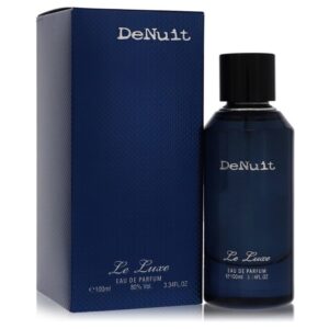 בקבוק בושם De Nuit Le Luxe עם קופסה כחולה, 100 מ"ל, 80% נפח. בושם יוקרתי עם ניחוח מרהיב.
